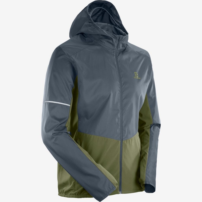 Salomon Agile Wind Laufjacke Herren Grün | 35278-LUGZ