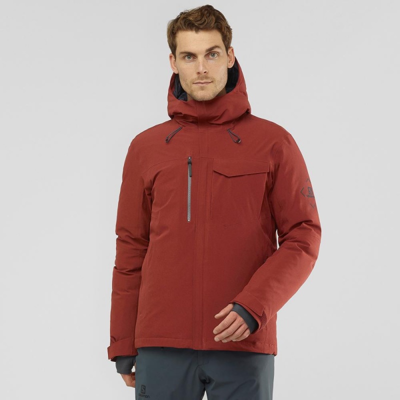 Salomon Arctic Down Jacket M Skijacken Herren Rot | 74965-EQTJ