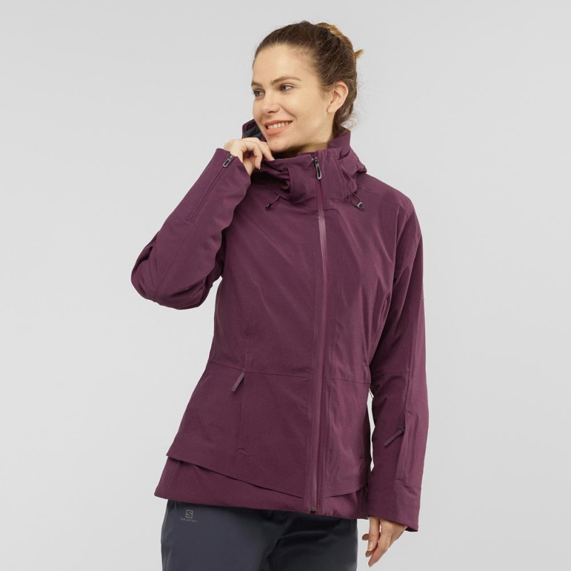 Salomon Arctic Jacket W Skijacken Damen Lila | 34790-ZUQC