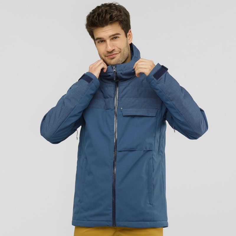 Salomon Deepsteep Jacket M Skijacken Herren Navy | 30754-XAEV