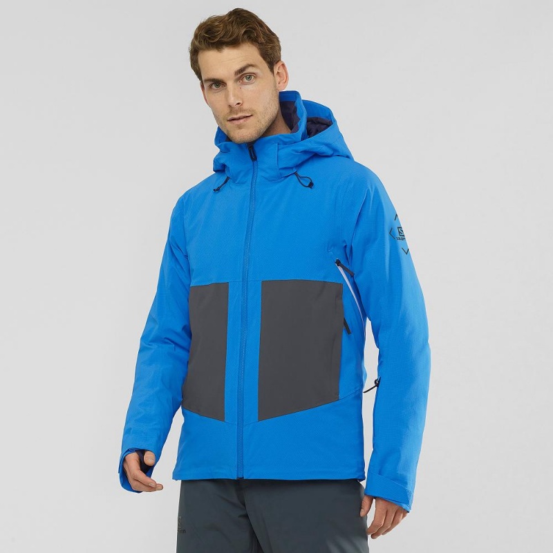 Salomon Epic Jacket M Skijacken Herren Blau | 74186-GULY