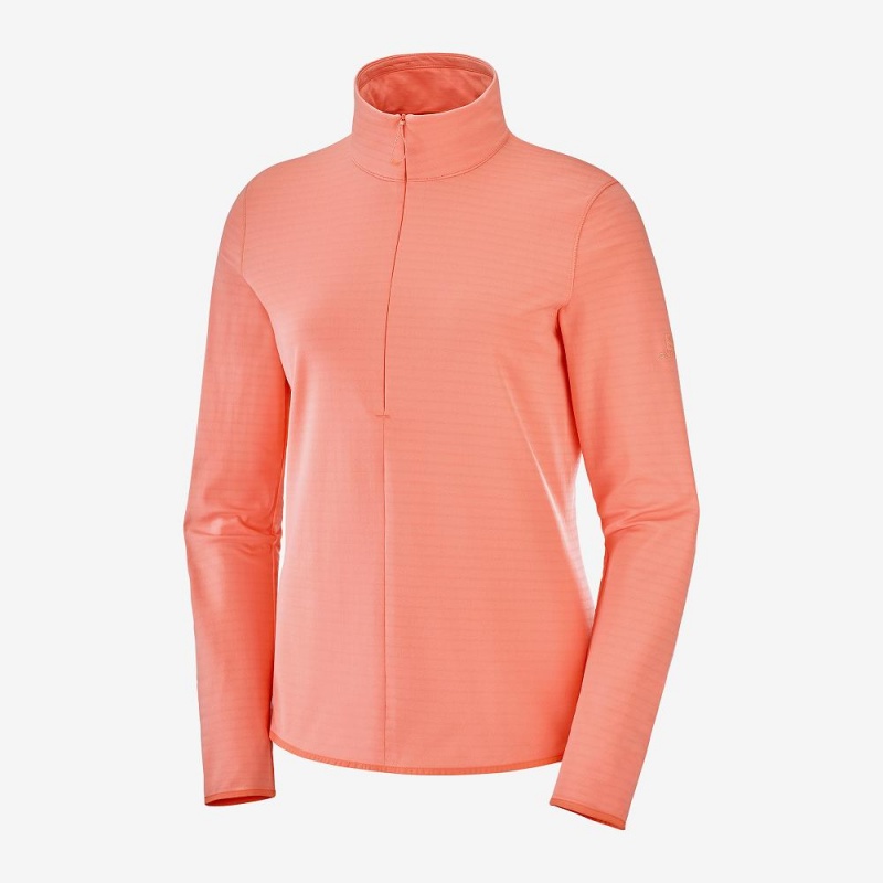 Salomon Essential Lightwarm Pullover Damen Orange | 39160-KTLM