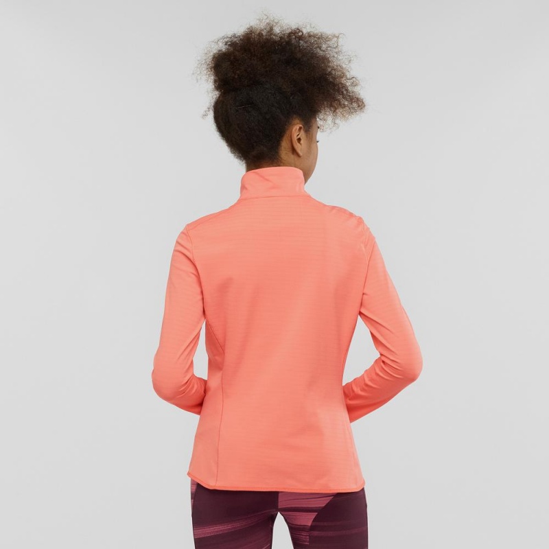 Salomon Essential Lightwarm Pullover Damen Orange | 39160-KTLM