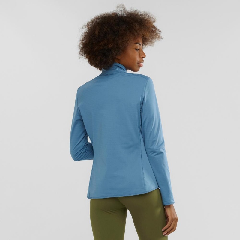 Salomon Essential Lightwarm Pullover Damen Blau | 98504-NYDG