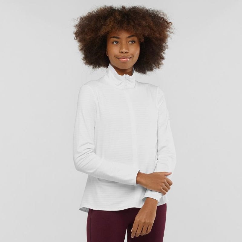 Salomon Essential Lightwarm Pullover Damen Weiß | 82701-QEJD