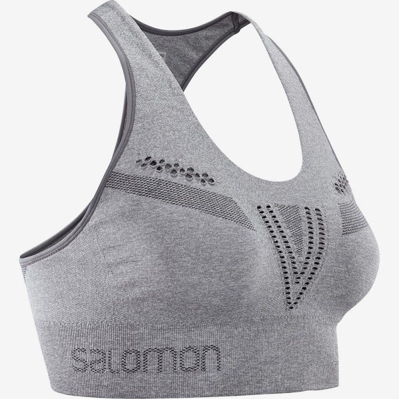 Salomon Essential Move On Seamless Sport BH Damen Silber | 09562-EDMF