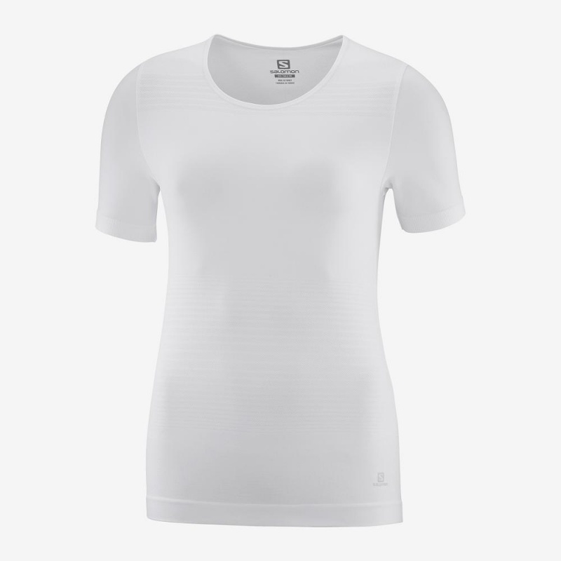 Salomon Essential Move On Seamless T-shirts Damen Weiß | 96572-ZJLH