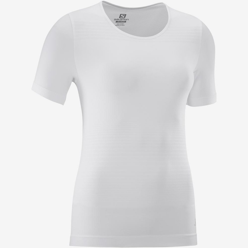 Salomon Essential Move On Seamless T-shirts Damen Weiß | 96572-ZJLH