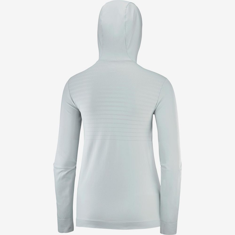 Salomon Essential Seamless Mit Kapuze Langarmhemd Damen Gray | 92734-NYHW