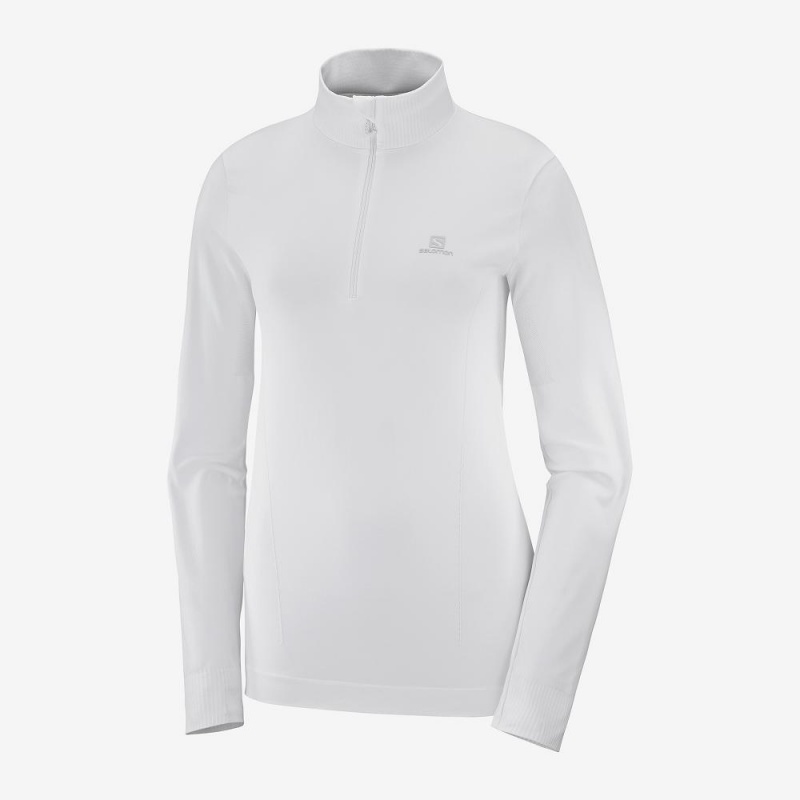 Salomon Essential Seamless Pullover Damen Weiß | 42068-BGHM