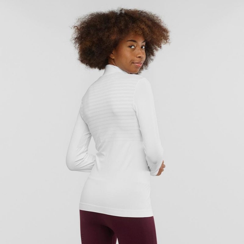 Salomon Essential Seamless Pullover Damen Weiß | 42068-BGHM