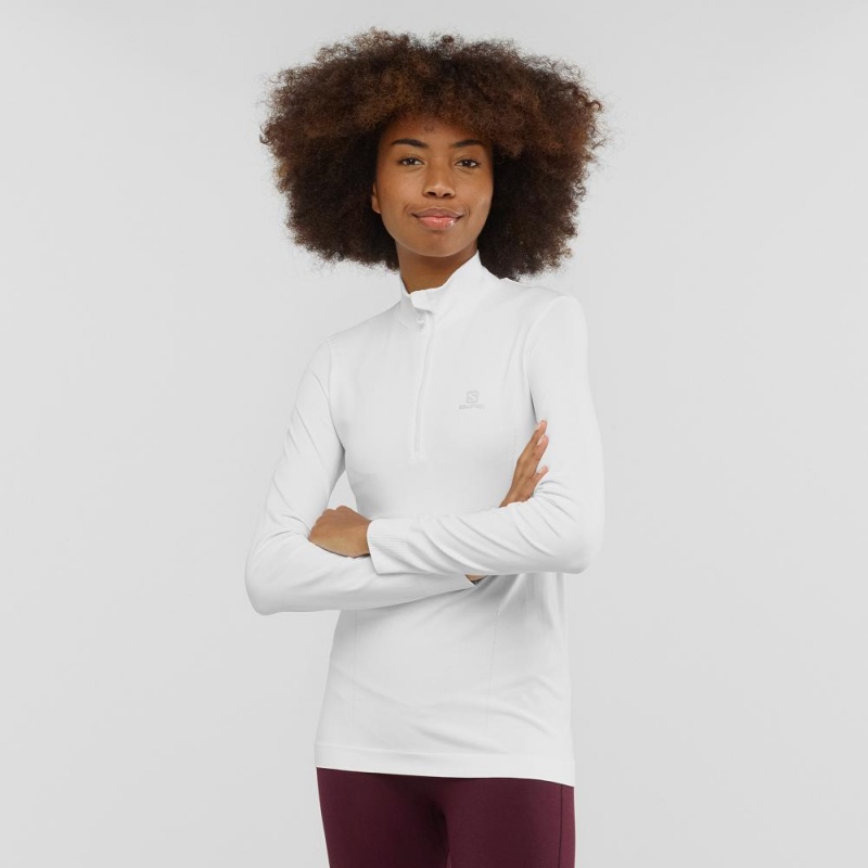 Salomon Essential Seamless Pullover Damen Weiß | 42068-BGHM