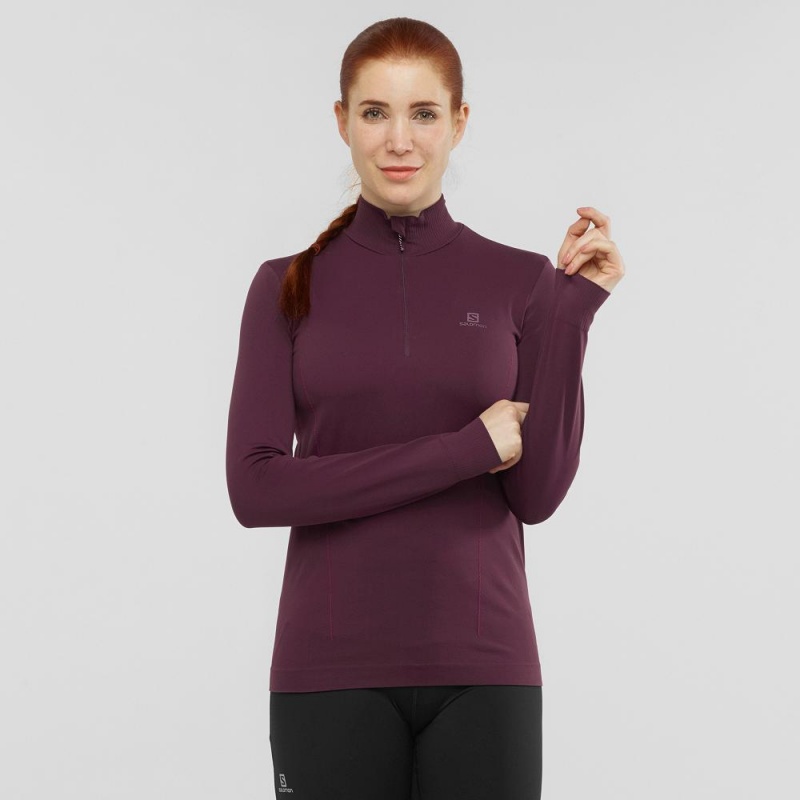 Salomon Essential Seamless Pullover Damen Lila | 41528-GRYX