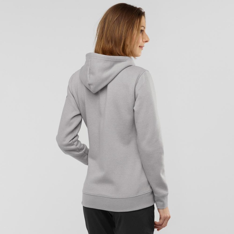 Salomon Essential Warm Hoodie Damen Gray | 31670-CKRG