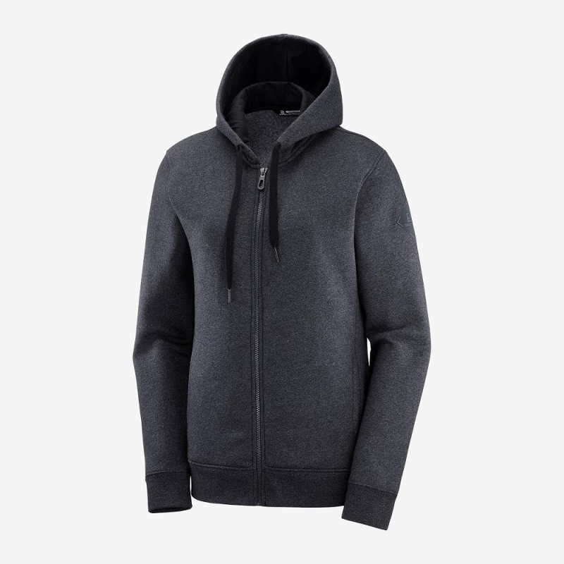 Salomon Essential Warm Hoodie Damen Schwarz | 30716-SFWR