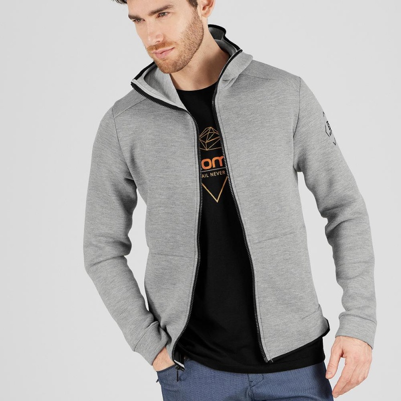 Salomon Essential Warm Hoodie Herren Gray | 17564-NOLF