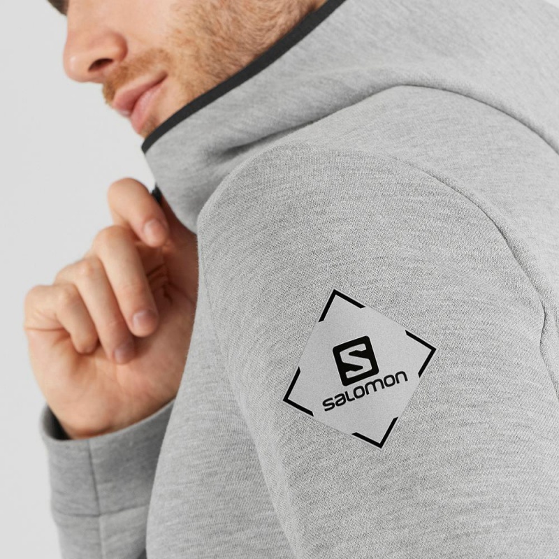 Salomon Essential Warm Hoodie Herren Gray | 17564-NOLF