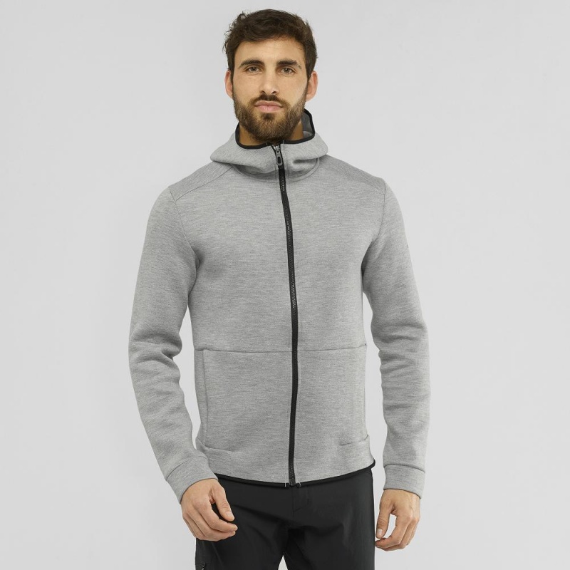 Salomon Essential Warm Hoodie Herren Gray | 17564-NOLF