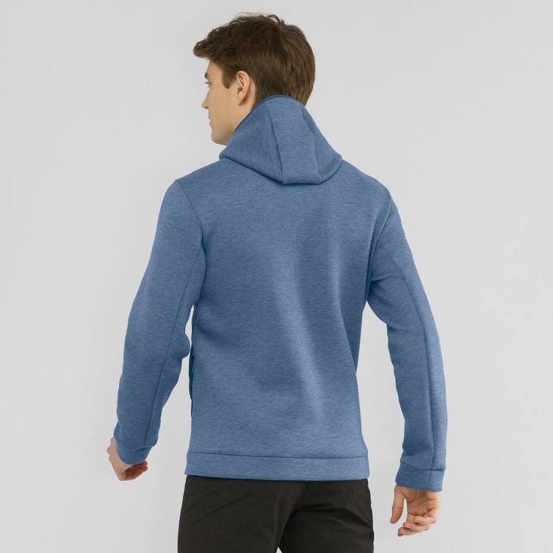 Salomon Essential Xwarm Hybrid Hoodie Herren Navy | 28309-SHTB