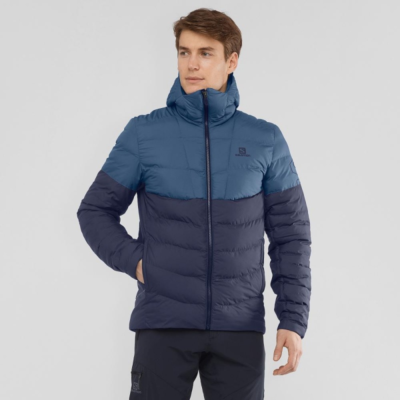 Salomon Essential Xwarm Insulated Hoodie Herren Navy | 68405-PSTZ