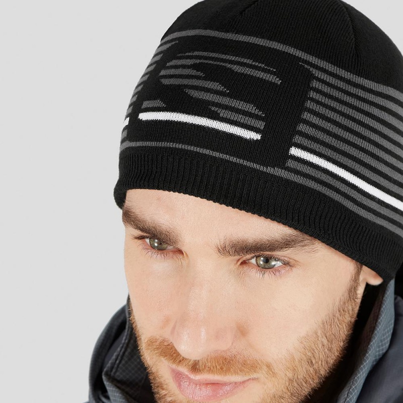 Salomon Flatspin Kurzes Beanie Hüte Herren Schwarz | 90546-GDCV