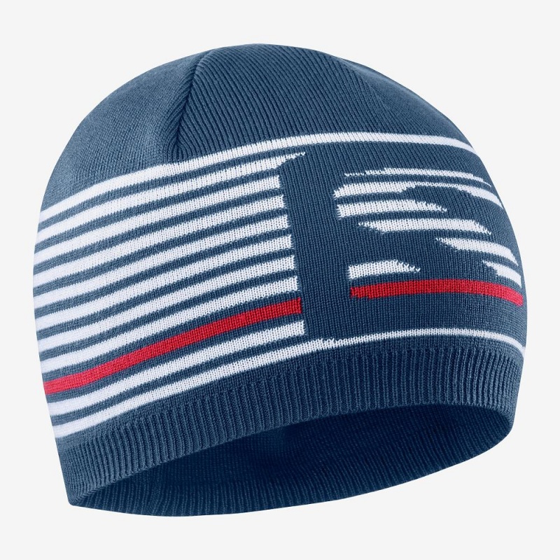 Salomon Flatspin Kurzes Beanie Hüte Herren Blau | 46175-VXKP