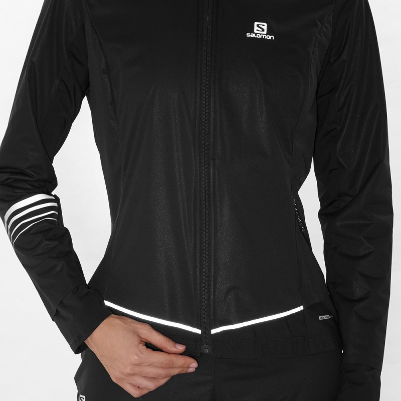 Salomon Lightning Lightshell Jkt W Jacke Damen Schwarz | 25948-ZTYD