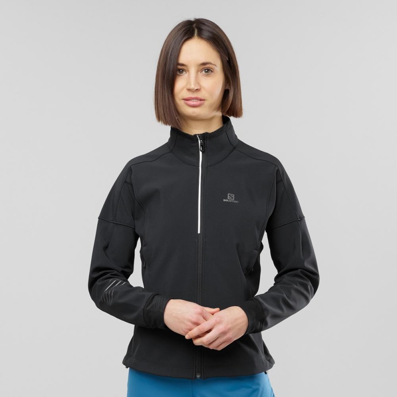 Salomon Lightning Warm Sshell Jkt W Jacke Damen Schwarz | 05847-GFKR