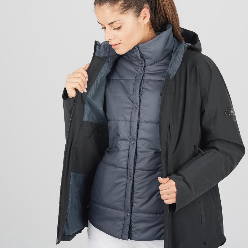 Salomon Outlaw 3In1 Jacket W Skijacken Damen Schwarz | 82670-FDNK