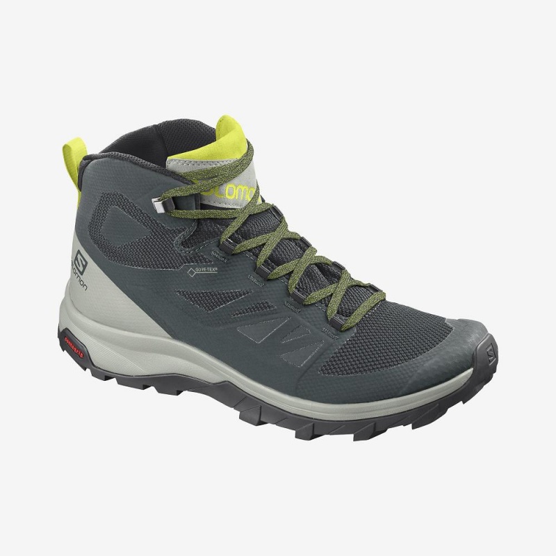 Salomon Outline Mid Gore-Tex Wanderstiefel Herren Grün | 63102-JSTA