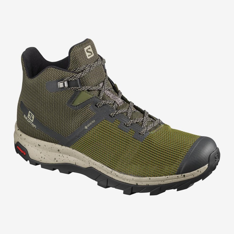 Salomon Outline Prism Mid Gore-Tex Wanderstiefel Herren Grün | 27903-IKVR