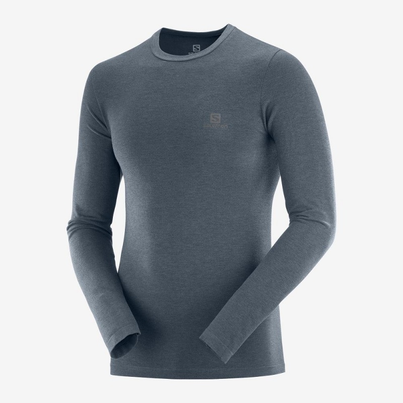 Salomon Outline Seamless Crew M Oberteile Herren Gray | 81507-XGJK