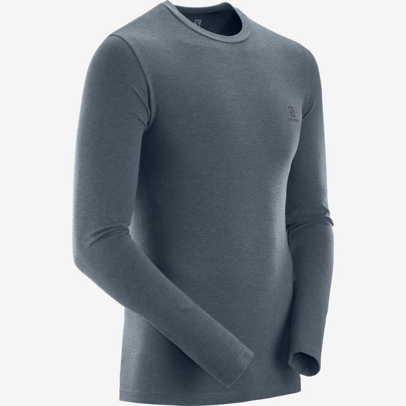 Salomon Outline Seamless Crew M Oberteile Herren Gray | 81507-XGJK