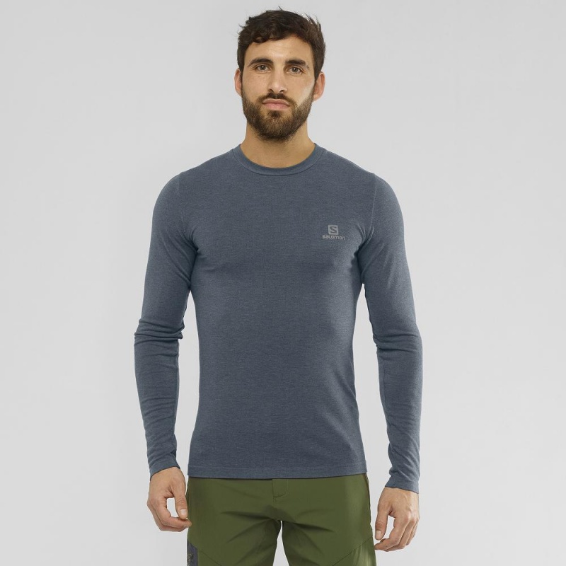 Salomon Outline Seamless Crew M Oberteile Herren Gray | 81507-XGJK