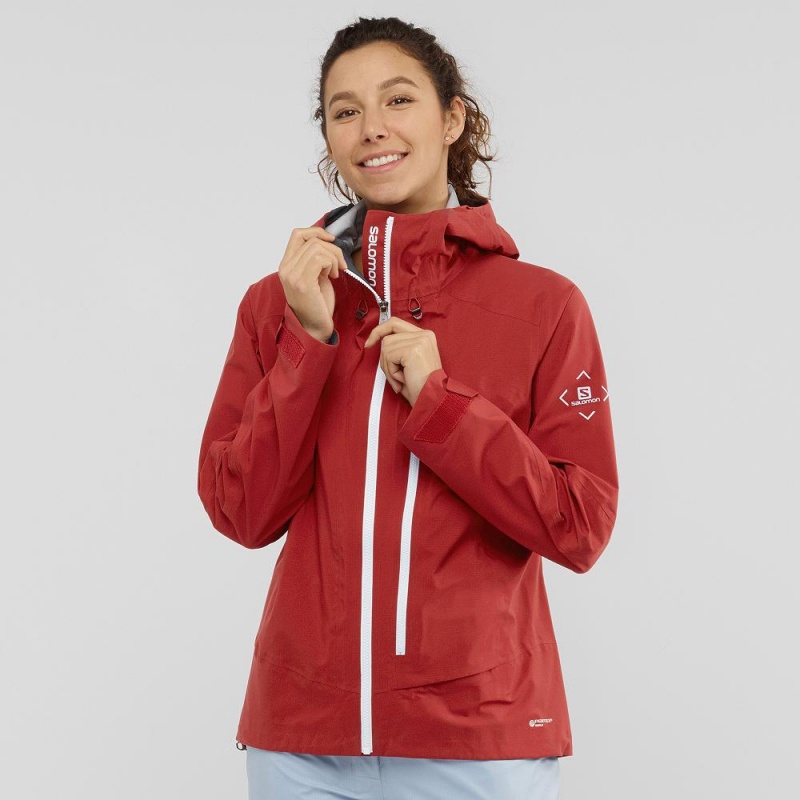 Salomon Outpeak 3L Light Jacket W Skijacken Damen Rot | 94012-TFPG