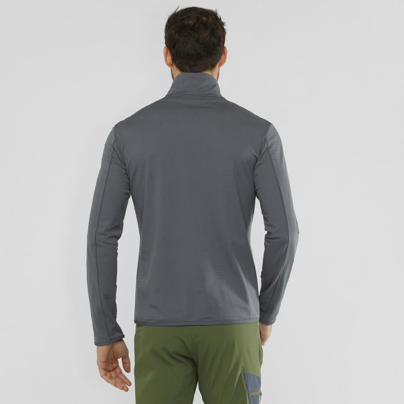 Salomon Outrack Half Zip Mid M Skijacken Herren Gray | 18759-XWDQ