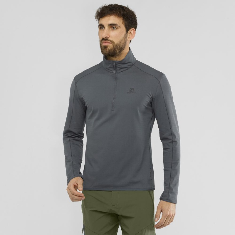 Salomon Outrack Half Zip Mid M Skijacken Herren Gray | 18759-XWDQ