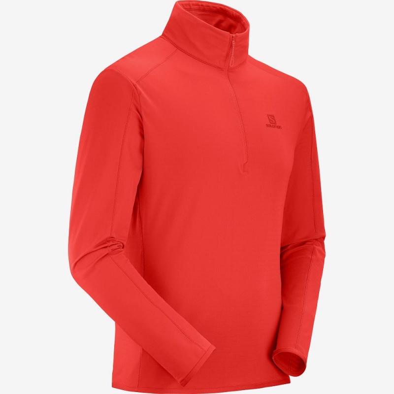 Salomon Outrack Half Zip Mid M Skijacken Herren Rot | 60527-WUDG