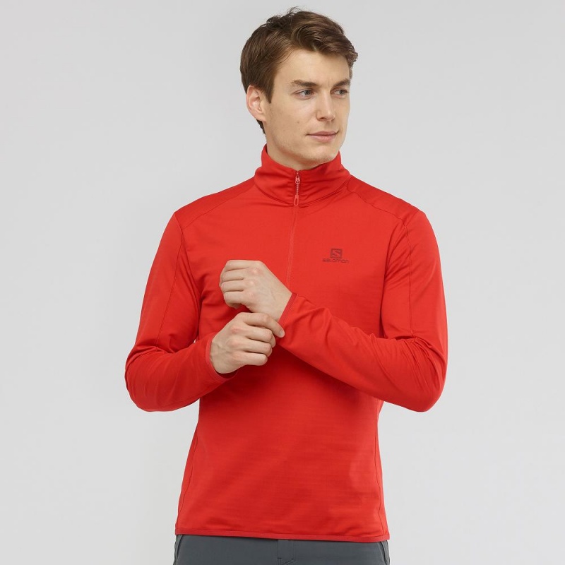 Salomon Outrack Half Zip Mid M Skijacken Herren Rot | 60527-WUDG