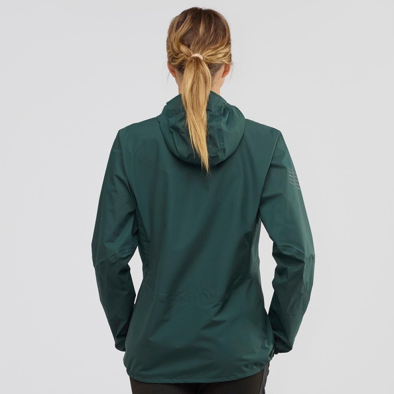 Salomon Outspeed 360 3L Jkt W Jacke Damen Grün | 45097-AYVE