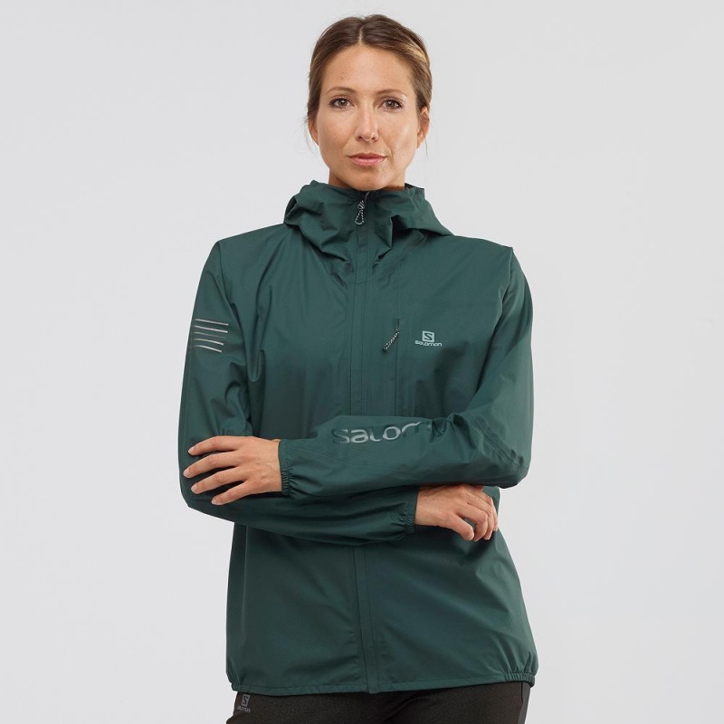 Salomon Outspeed 360 3L Jkt W Jacke Damen Grün | 45097-AYVE