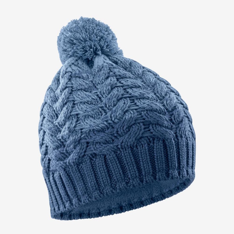 Salomon Poly Beanie Hüte Herren Blau | 35814-TFXZ