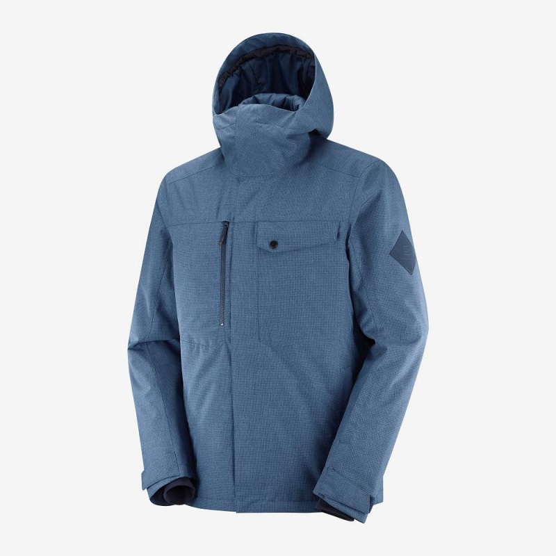 Salomon Powderstash Jacket M Skijacken Herren Navy | 10659-HYLT