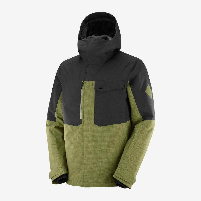 Salomon Powderstash Jacket M Skijacken Herren Grün | 23987-KDOJ