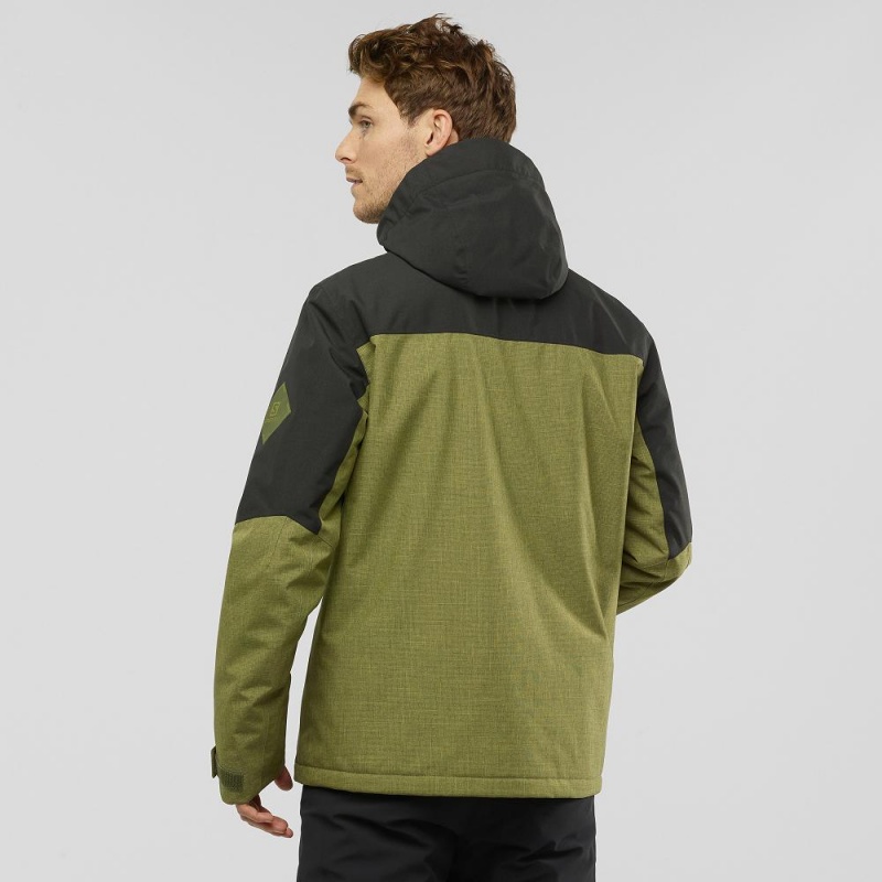 Salomon Powderstash Jacket M Skijacken Herren Grün | 23987-KDOJ