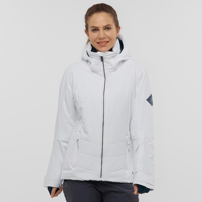 Salomon Prevail Jacket W Skijacken Damen Weiß | 86129-UIZW