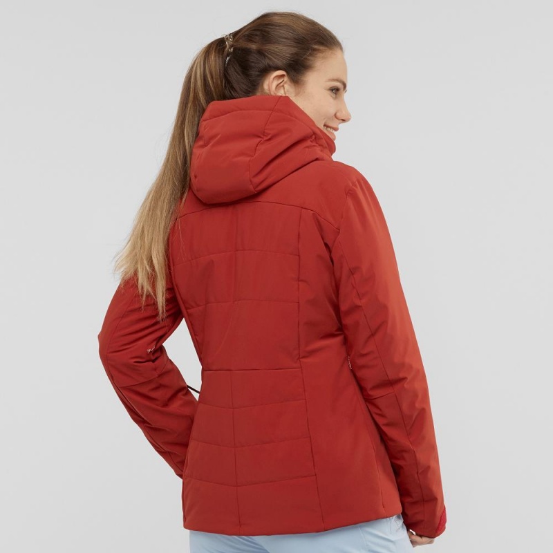 Salomon Prevail Jacket W Skijacken Damen Rot | 64072-DBOQ