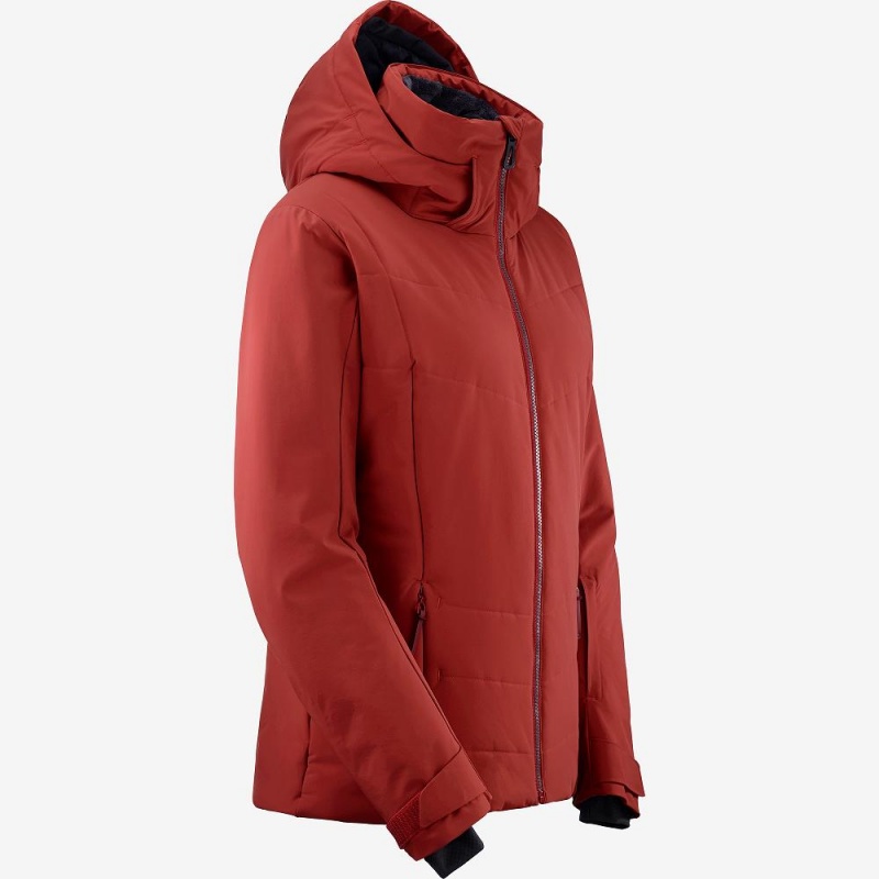 Salomon Prevail Jacket W Skijacken Damen Rot | 64072-DBOQ