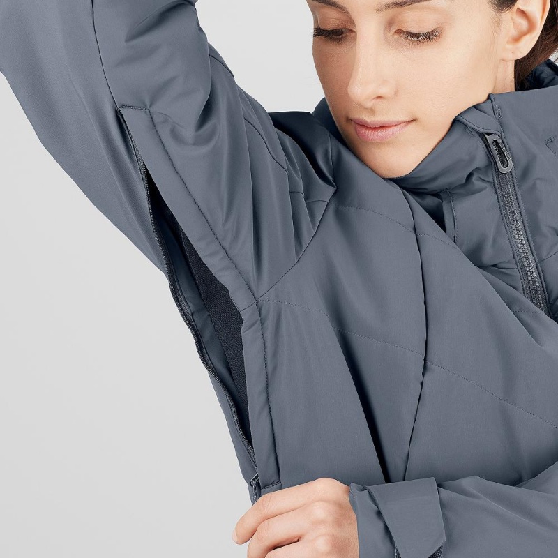 Salomon Prevail Jacket W Skijacken Damen Gray | 84563-MDLZ