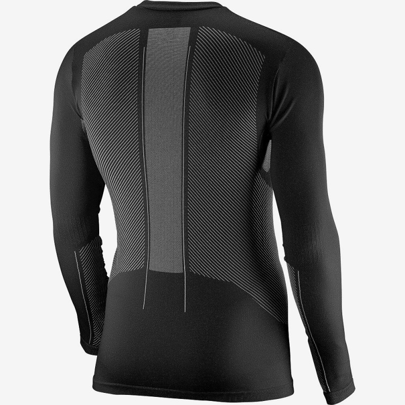 Salomon Primo Warm Seamless Tee M Oberteile Herren Schwarz | 56129-BLXV